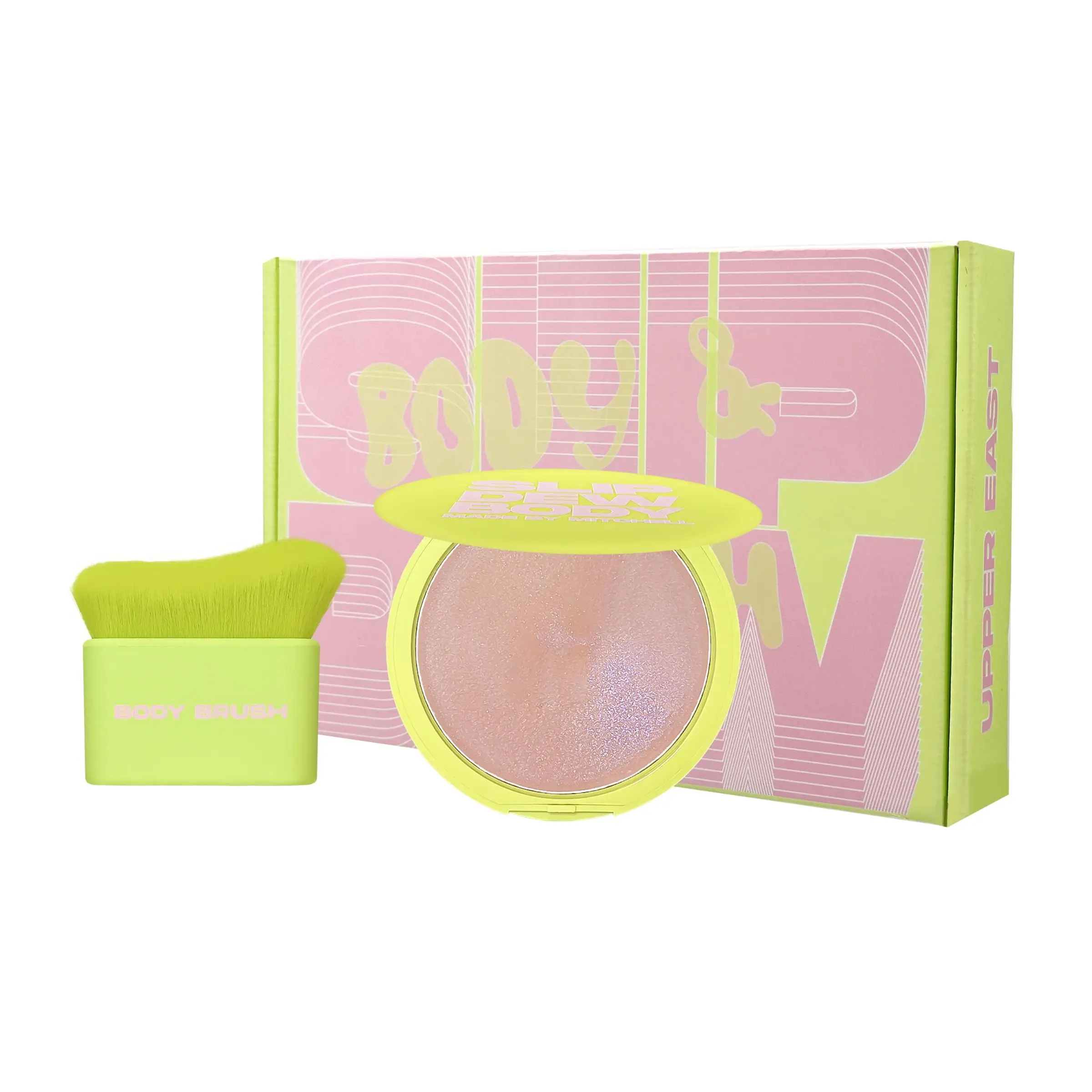 Body Highlighter Cream with Brush, 2 Counts/set Shimmering Body Makeup, High Pigmented Body Makeup Products for Women & Girls