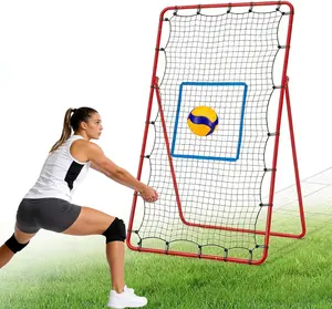 7x4 ft Volleyball Practice Net, Large 28 sq ft Rebounding Surface, Heavy Duty Training Rebounder with 5 Angles, Portable for Solo Drills at Home Beach