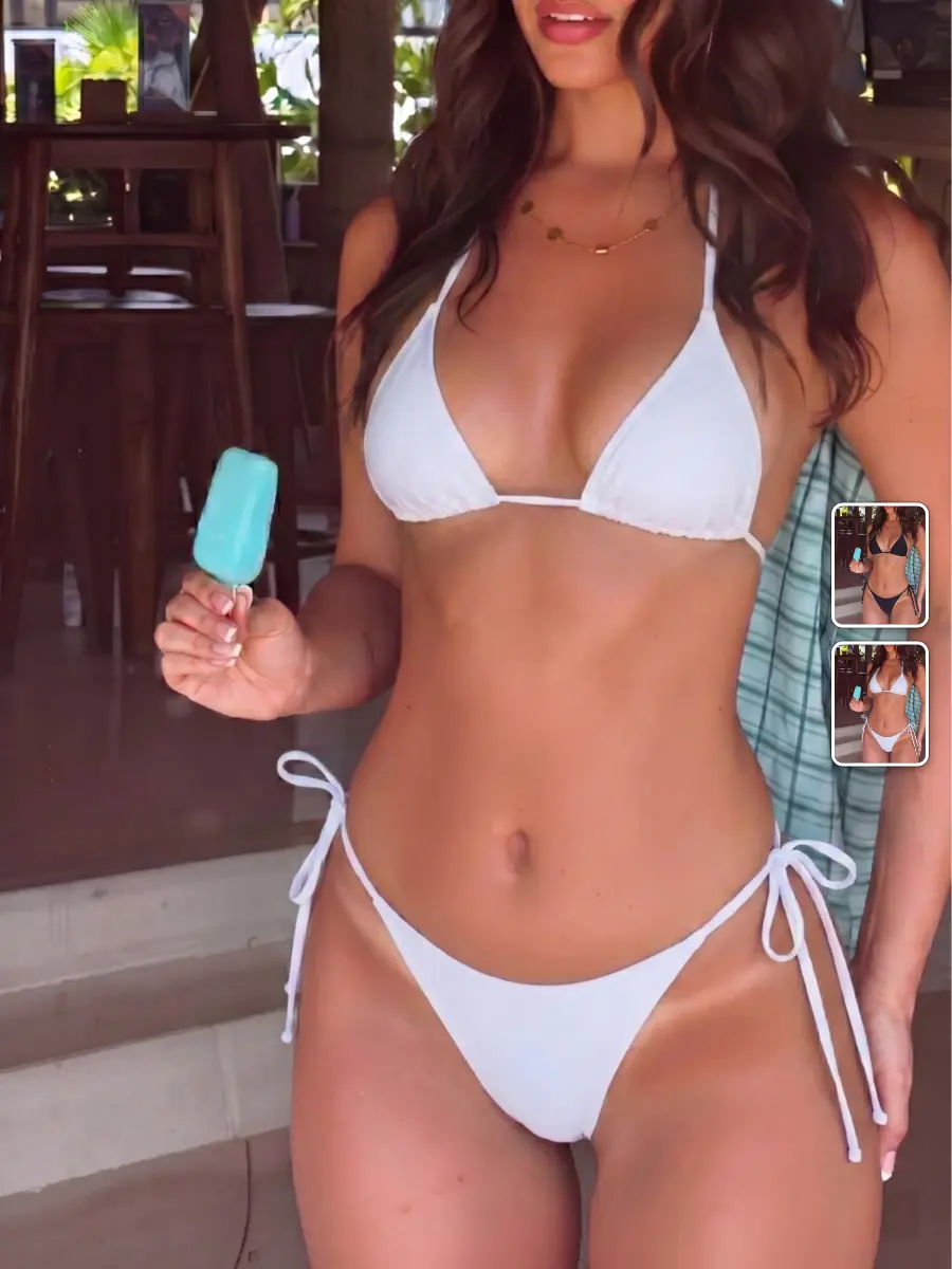 2 Piece Bikini Set Solid White Elegant Beach Vacation Summer Outfit