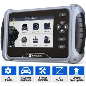 IF742 Car OBD2 Scanner, 7" ABS-SRS-Engine-Transmission Diagnostic Scan Tool with ABS Bleeding-Throttle Relearn-BMS-SAS-EPB-Oil Reset, WiFi Updates