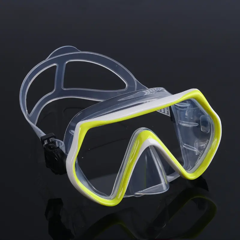 Yellow diving goggles