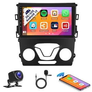 Android 15 Car Radio for Ford Mondeo 2013-2019 with Wireless Carplay Android Auto Mirror Link 2G+32G Bluetooth 9 inch Touchscreen with GPS Navigation WiFi EQ FM Backup Camera MIC