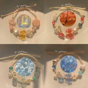 [NEW] Handmade Spring Floral Adjustable Bracelet – Lily & Lotus Flower Design, “Blooming Spring” Collection