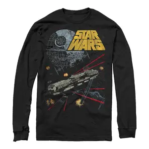 Men's Star Wars Millennium Falcon Battle Long Sleeve Shirt