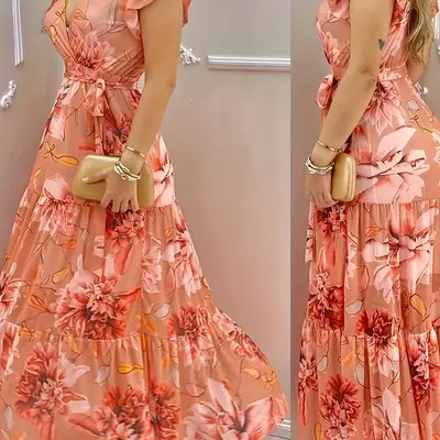 Anthropologie Pleated Floral Maxi Dress - TikTok Shop