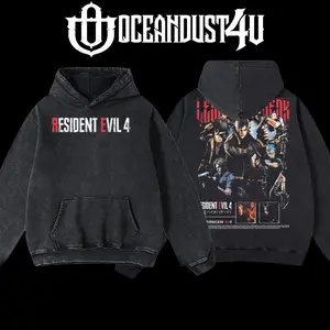 OceanDust4U Resident Evil 4 Hoodie 100% Premium Cotton Oversized Fit Pre-Washed Unisex Classic Top American Made