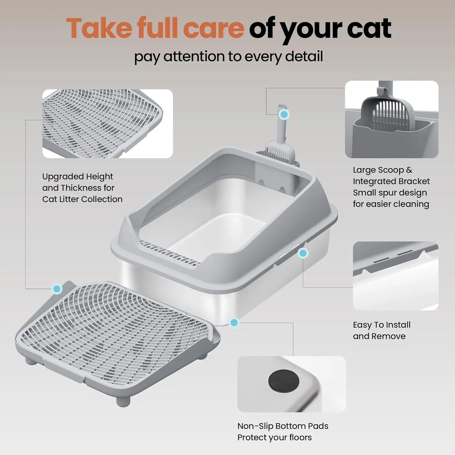 best cat litter box ever made Thereye Open Top Self-Cleaning Cat Litter Box, Hands-Free Cleaning
