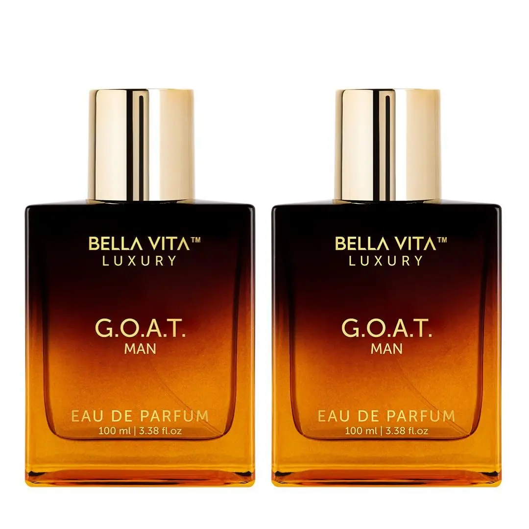 BellaVita Luxury's G.O.A.T. Man x 2 | Eau De Parfum (EDP) | Bergamot, Amber & Vetiver | Woody & Musky | Long Lasting | Cruelty Free BellaVita Luxury's G.O.A.T. Man x 2 | Eau De Parfum (EDP) | Bergamot, Amber & Vetiver | Woody & Musky | Long Lasting | Cruelty Free