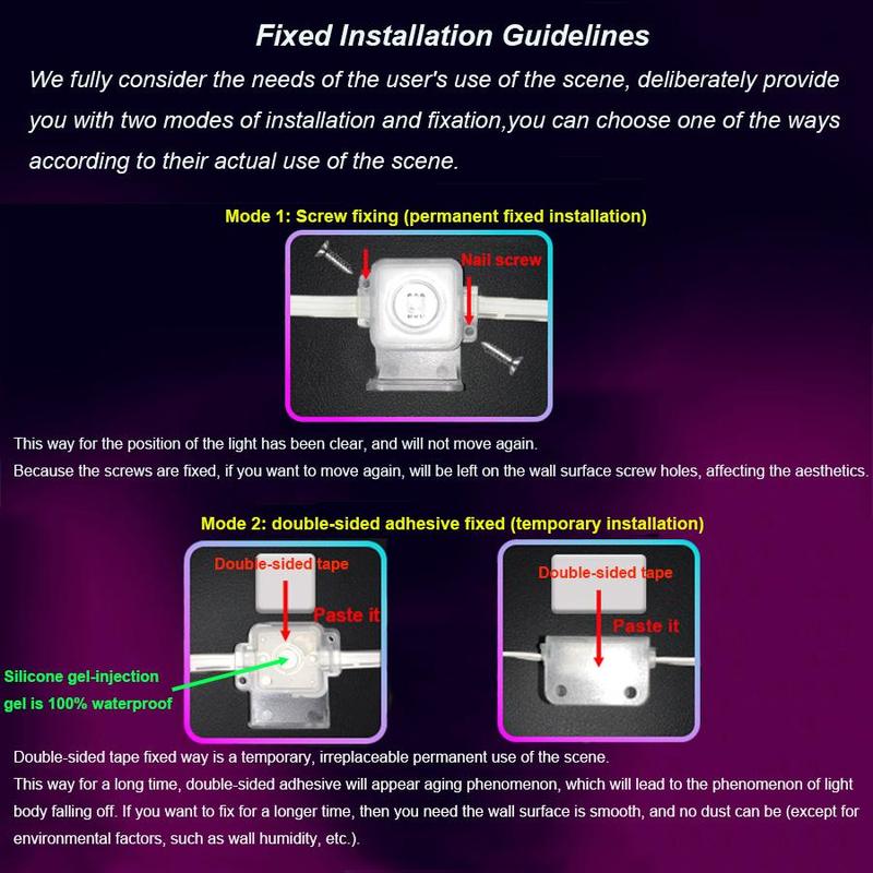 56/105ft Smart Permanent Outdoor Eave Lights with High Brightness Convex Mirror Beads & 63 Lighting Modes IP67 Waterproof RGBIC Ambient String Lights Controlled by APP and Remote Works with Google Home & Alexa