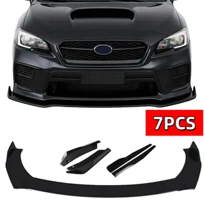 7pcs Car Adjustable Four-Section Front Bumper Lip Chin Spoiler Splitter Diffuser Protector, Rear Lip & Side Skirt Protector, Universal Fits for Honda Civic Accord Toyota Mazda Chevy Silverado Dodge Challenger RT Nissan Altima Ford Car SUV Sedan Coupe