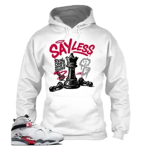 Say Less Hoodie Matching Jordan 8 Bugs Bunny Sneaker, 8 Bugs Bunny Unisex Hoodie, 8 White True Red Hoodie, Designer Men Clothes, Gift For Friend
