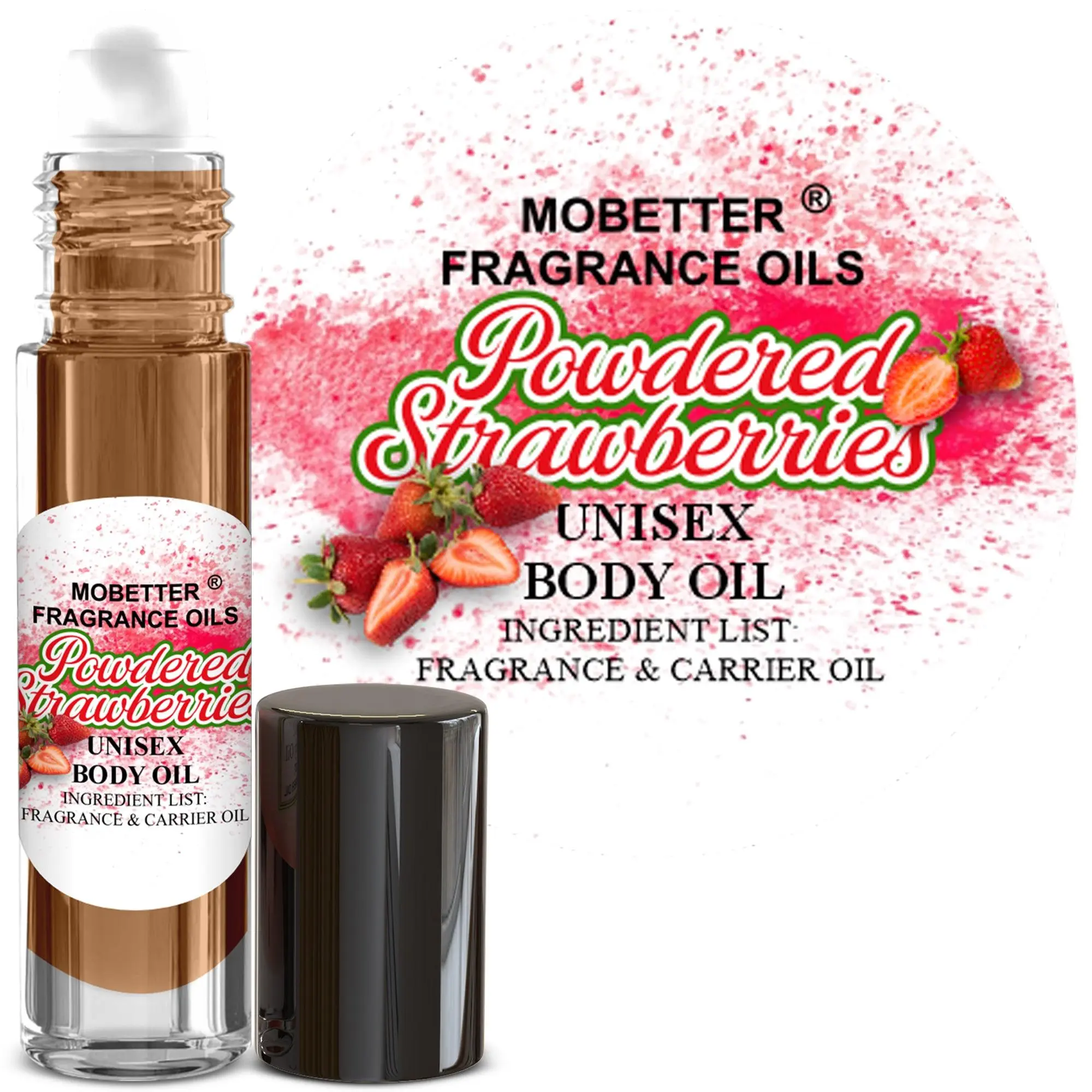 MOBETTER FRAGRANCE OILS Powdered Strawberries Fragrance Body Oil for Unisex
