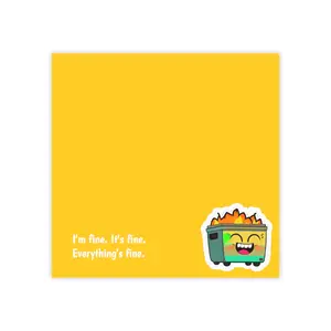 Dumpster fire, Sticky Notes, Stationery, Cartoon, Kawaii Art, Happy, Cute, Gift, Office Must Haves, Fun, Cute Stationery, Post-it® Note Pads