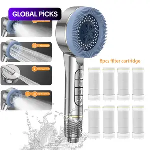 Pressurized, 4 Spray Modes, Hard Water Filtration, Includes 8 Filter Replacement Cottons, Ideal for Bathtubs & Pets, Durable Construction, High Pressure Filtered Shower Head #GLOBAL PICKS