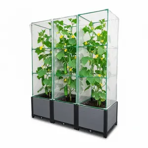 Ultimate All‑in‑One garden solution for various planting demands, consisted of customized garden beds and accessories.   Perfect options for Climbing plants, herbs or Tubular veggies, ideal planter boxes displayed on garden, porch, patio and balcony