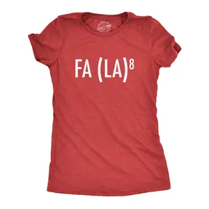 Womens FA (LA)8 T Shirt Funny Nerdy Math Christmas Carole Graphic Novelty Holiday Tee Funny Womens T Shirts Cute Vintage Fashion Casual Ladies T-Shirt Gift Christmas Tops for Women Funny Science Top Women's Red - Fa