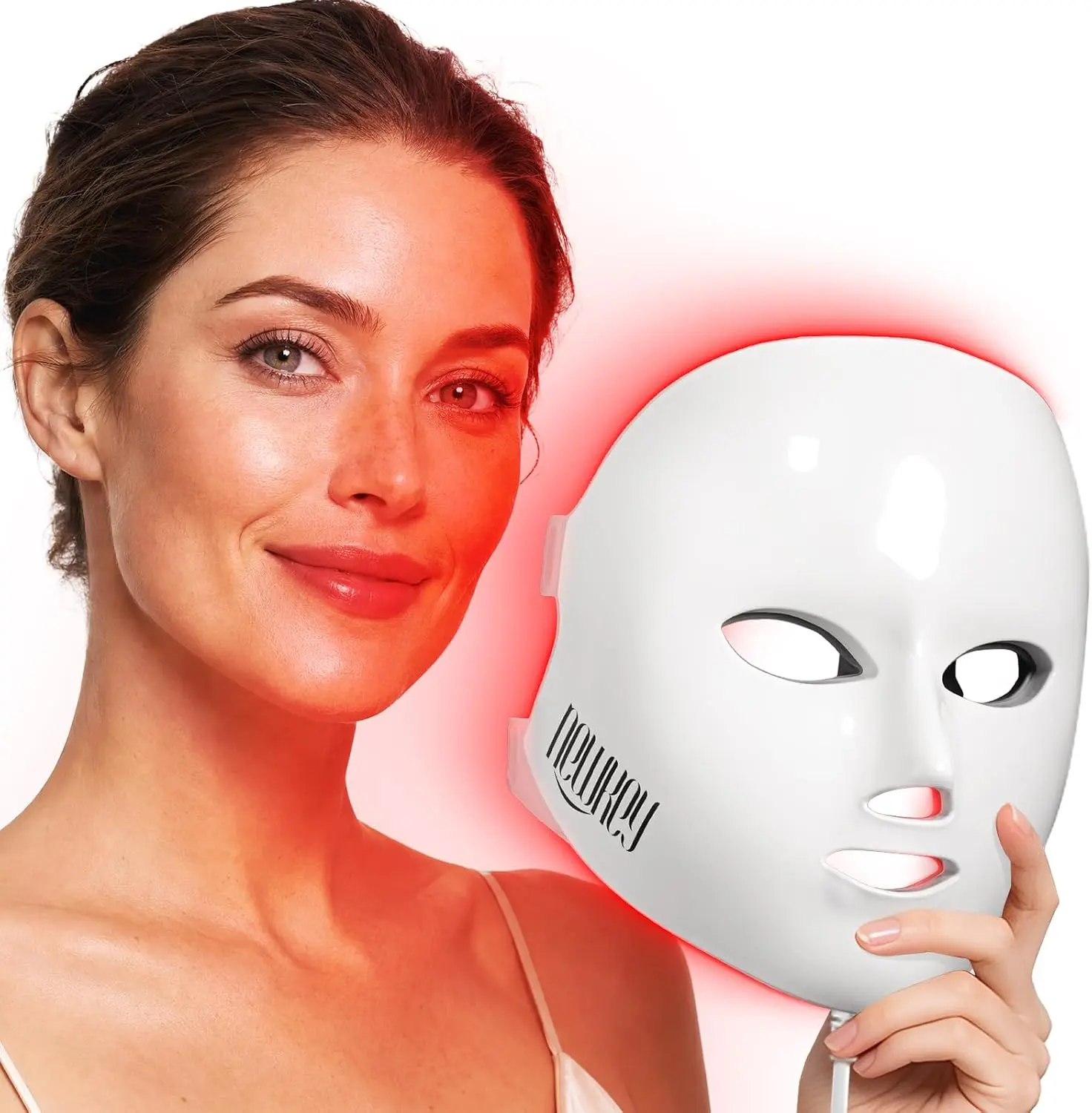 4D LED Therapy Face Mask with 450 Chips - 630nm Red Light for Glowing Skin, Blue Light for Acne & Anti-Wrinkle, Plug-In Home Beauty Tool, Birthday Gift