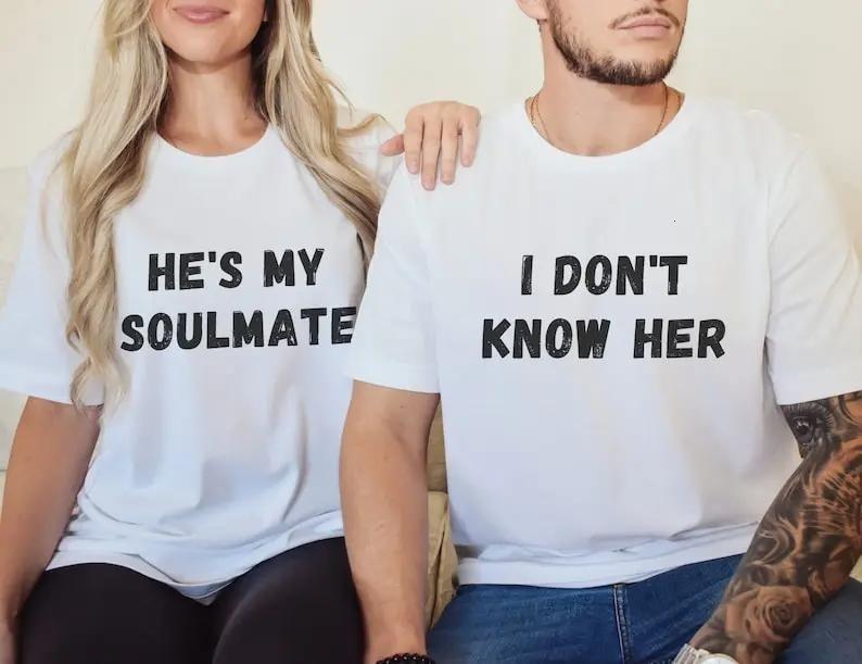 Matching Couples Shirts, Funny His and Hers T-shirts, Soulmate Shirt, Couples Gift, Mismatched Tee, Funny Shirt Saying, His and hers shirt, Matching couples tee, Funny couples shirt