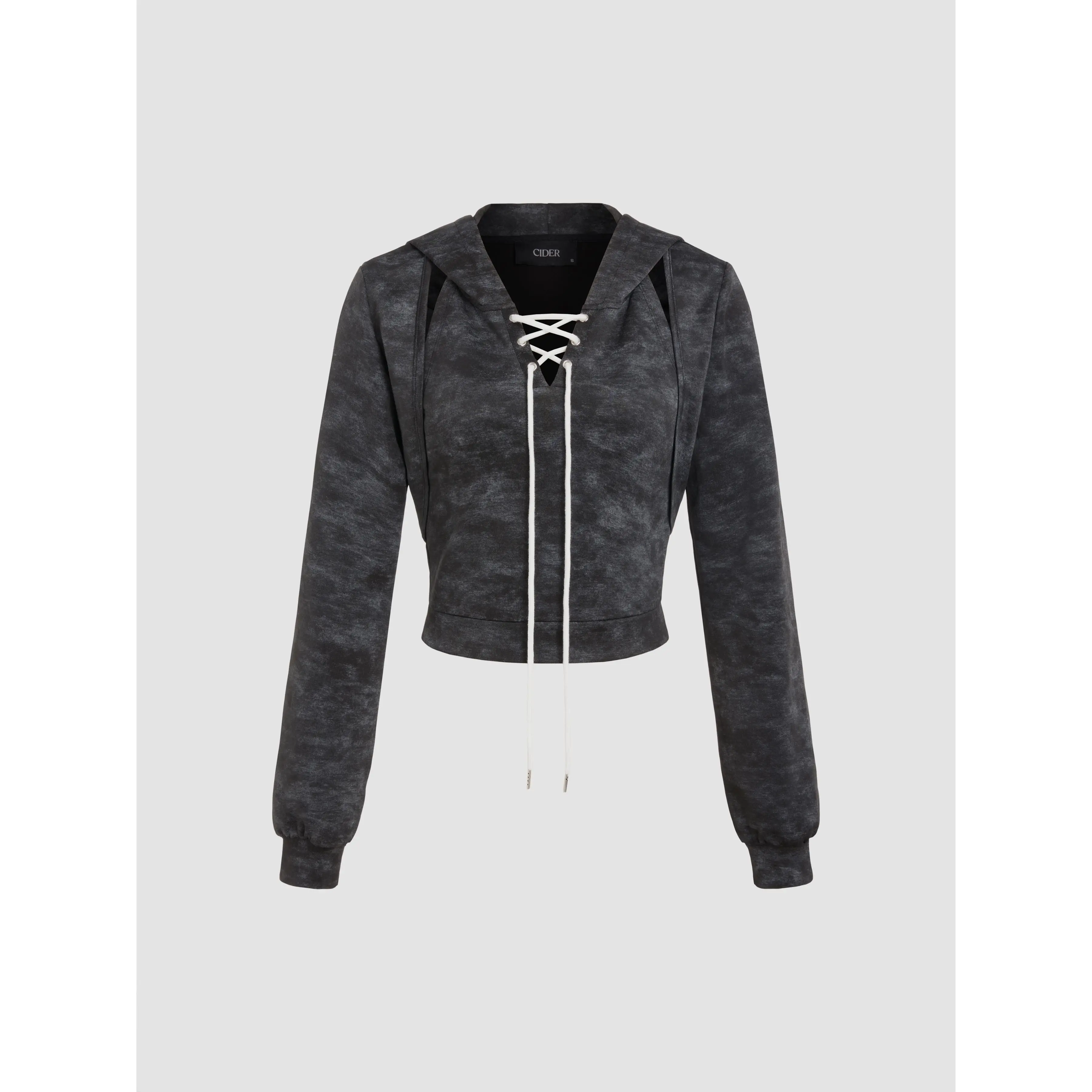 Cider [size 2-10] Gradient Lace Up Hooded Top & Long Sleeve Shrug SohoChic