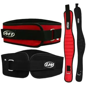 MT Weight Lifting Belt Curve Gym Training Back Support Belts 6" Wide Black/Red Pro Training Equipment Workout Band