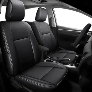 Full Set Faux Leather Seat Covers Custom for Dodge Challenger 2015-2023, Black Wear-Resistant Car Seat Protectors, Airbag Safe Zipper Design Easy Access, Quick Installation Breathable Scratchproof