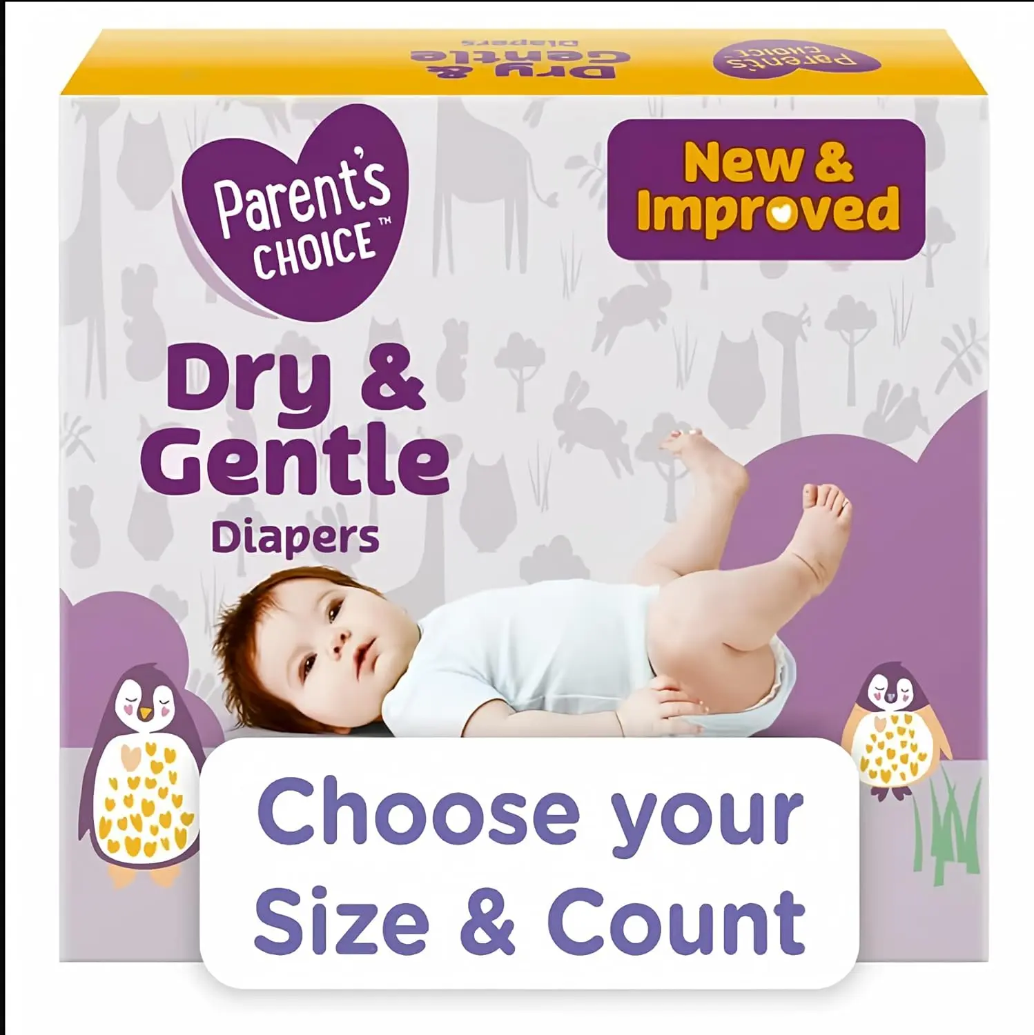 Baby Diapers (Size 1) 162 Count - Dry & Gentle with Leak Protection