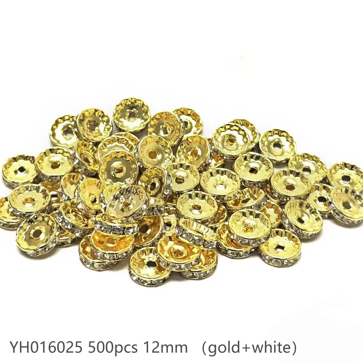 #16 (12mm 500pcs) Gold/White YH016025