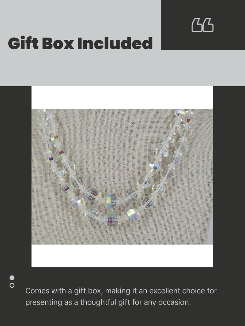 Silver Necklace With Faceted Clear Glass Beads