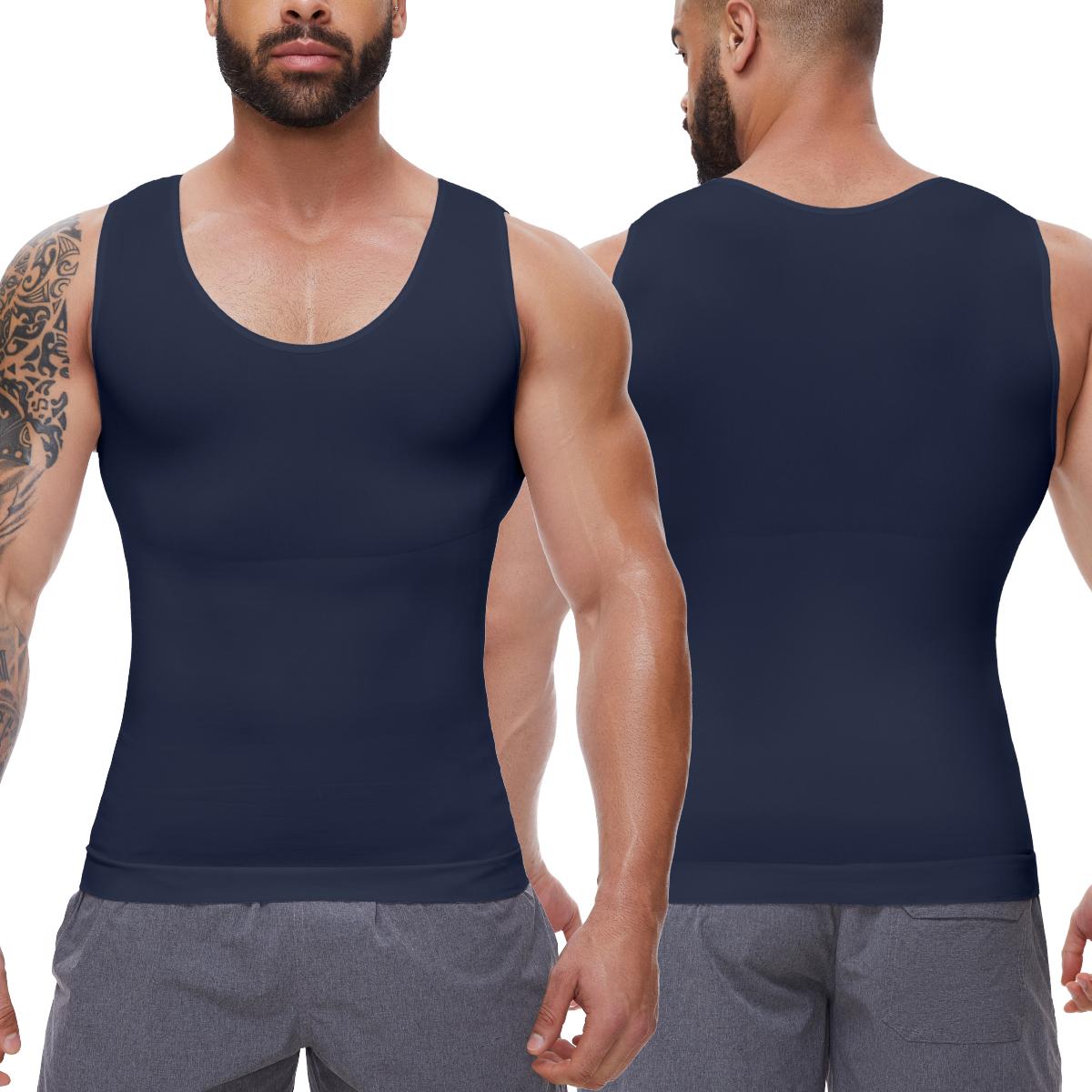 1/2/3/4 Pack Menswear Body Shaper Shapewear Moderate Compression Tank Top Underwear Vest Shirt Comfy Stretchy Lightweight Workout Fabric Breathable Sports Soft Fitness Casual Gym Stylish