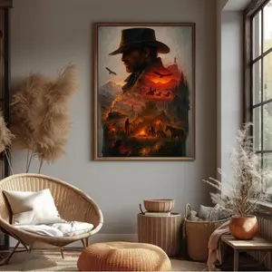 Red Dead Redemption 2 Arthur Morgann Gaming Art , Cowboy Poster, Video Game Art, Wall Decor Gift for Gamers, Red Dead Poster Unframe