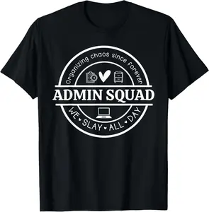 100% Cotton Admin Squad School Office Staff Back To School First Day T-Shirt
