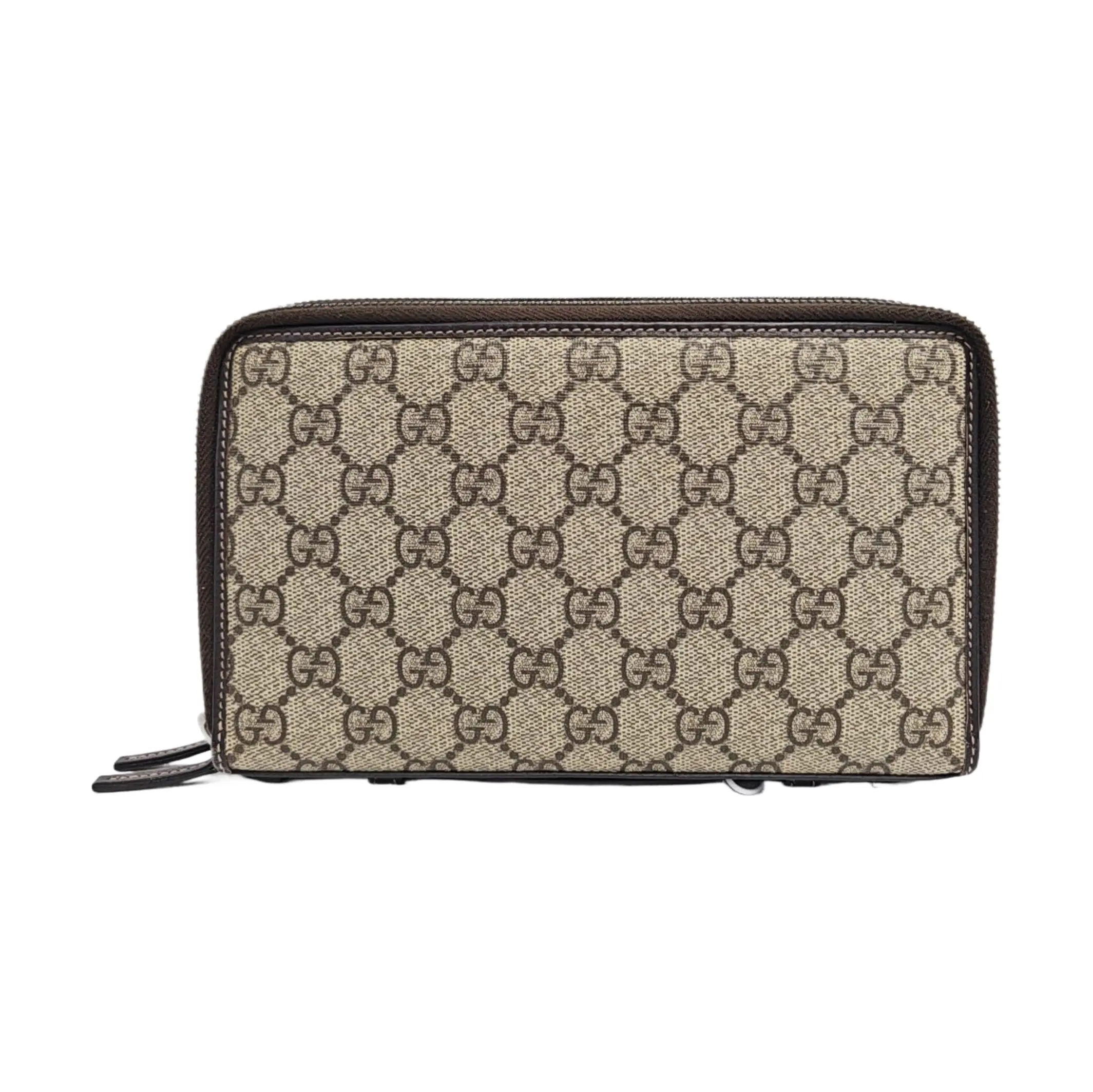 Pre-owned GUCCI Leather Small Leather Goods GG Supreme wallet Z 1242