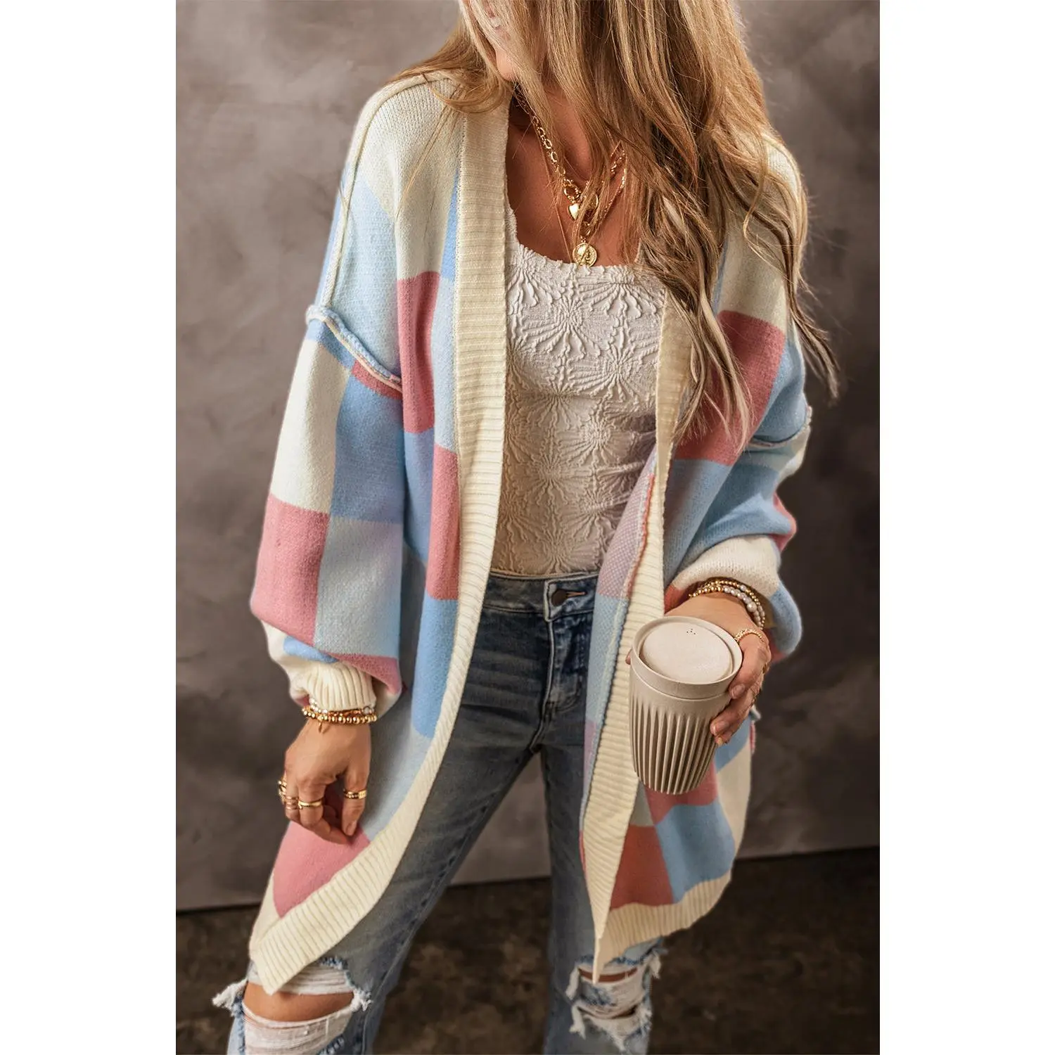 Checkered Vibrant Cardigan