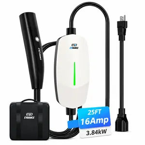 EVDANCE Level 1&2 Charger for Tesla - 12A 120V/16A 240V Mobile Charger Connector with 25 FT Charging Cable,Portable Home Charger Compatible with Tesla Models 3/Y/X/S/, NEMA 5-15 & 6-20 Plug