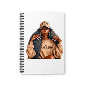I Am Enough Spiral Notebook — Empowering Girl Powered Ruled Notebook