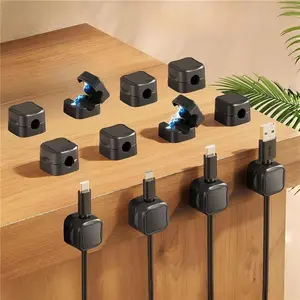 12 Pcs Magnetic Cable Clips – Spring Cord Organizer Holders for Desk, Charger, Earphones & USB Cables Management