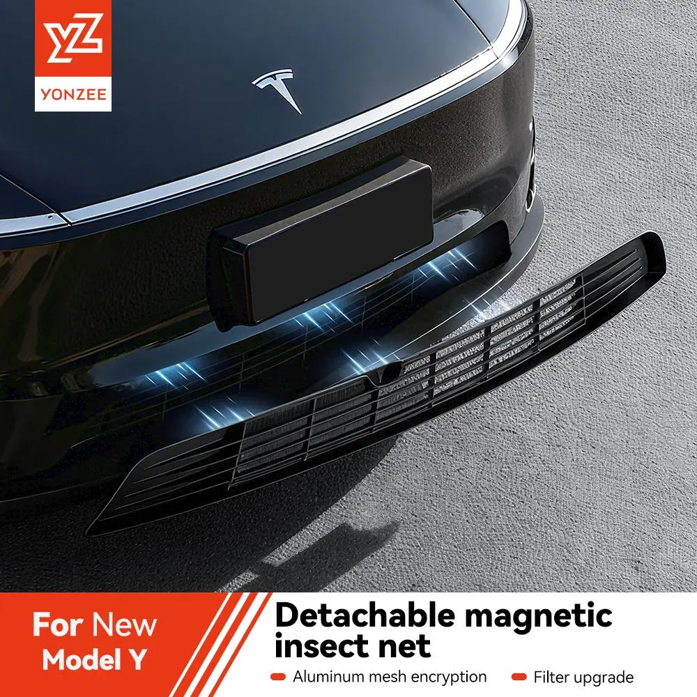 YZ for Tesla Model Y Juniper Front Protective Grille Guard Aluminum Alloy Magnetic Grille  Anti-Insect Mesh Vehicle Accessories