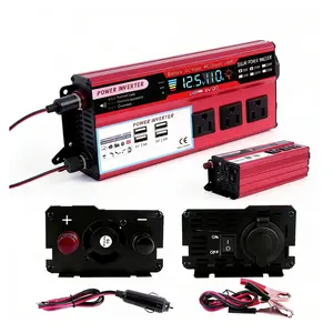 Vehicle Power Inverter 5000W Peak DC12V to AC110V Portable Voltage Converter Multiple AC Outlets Fast Charging USB Interface Mobile Backup Power for Trucks RV Camping Road Trip Outdoor Adventure Laptop Phone Camera Power Supply