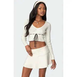 Edikted Women's Andie Ribbon Knit Top