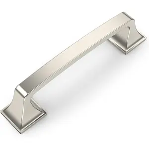 10 Pack Kitchen Cabinet Handles Brushed Satin Nickel Cabinet Pulls 3.75 Inch(96mm) Hole Center Cabinet Hardware for Bathroom Drawer Pulls Dresser Pulls ZH0002