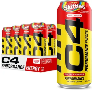 Cellucor C4 Energy Drink Skittles | Zero Sugar | 200mg Caffeine | 12 Pack Beverage Sport