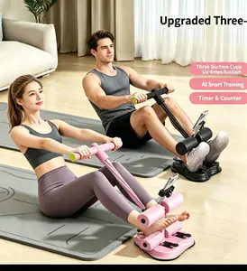 Suction Cup Core Exercise Assistant with Resistance Bands - Portable Home Movement Trainer with Phone Holder