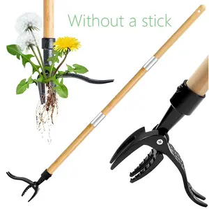 Upright Weeding Tool Accessory with 4 Prong Head, Garden Handheld Weeding Tool, Easily Remove Weeds Without Bending over Pulling Squatting