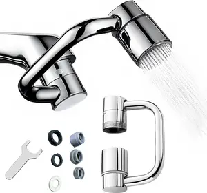 1 Pack 2026 Upgrade U Shaped Faucet Extender, 1440° Rotatable Universal Faucet Aerator Extension, 2 Spray Modes Splash Proof for Kitchen & Bathroom Sink