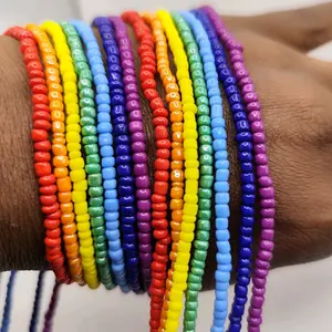 Multiple  Solide Color Waistbeads Tie on Women Adornment Body Jewelry 50 Inches Long for Versatile Wear