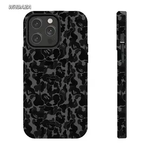 Dark Style BAPE Camouflage Ape Head Streetwear Art Tough Phone Case. Edgy Hypebeast Aesthetic Heavy Duty Shockproof Protective Cover for iPhone 17 Pro Max 16 Air 15 14 13 12 11.