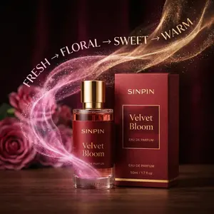 SINPIN Velvet Bloom Perfume 50ml – Rose Perfume for Women, Sweet Floral Fragrance with Lychee, Vanilla & Amber, Long Lasting Romantic Perfume