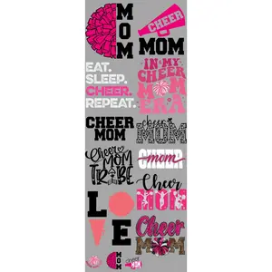 Cheer Mom DTF Transfers Gang Sheet 22” wide x 60” long DIY Direct to Film T Shirt Transfers