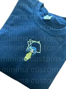 Coraline Embroidered Crewneck Sweatshirt in Navy