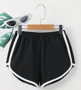 Women's Elastic Waist Contrast Tie Sports Shorts, Casual Loose Bandage Design Athletic Shorts, Fashion Streetwear Running Workout Shorts for Daily Outdoor